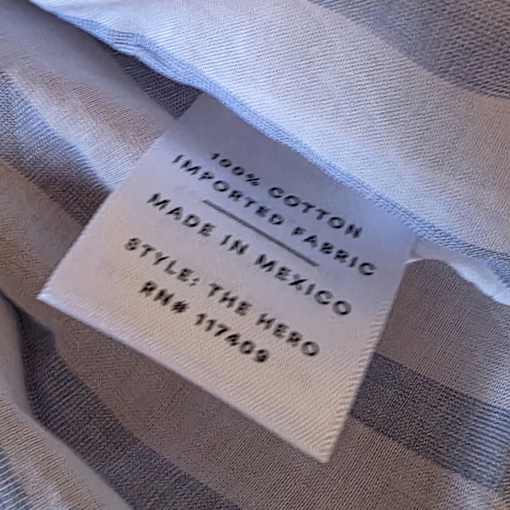 NWOT Grayson The Hero Wide Blue & White Striped Buttondown Shirt Size 5 Grayson - Picture 4 of 7